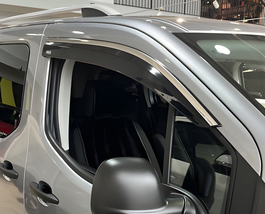 Window Deflectors with Chrome Trim (2 pcs, Niken) for Citroen Berlingo/Multispace 2018- - image 1