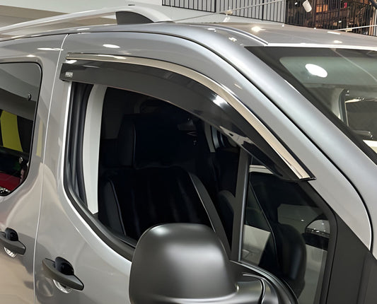 Window Deflectors with Chrome Trim (2 pcs, Niken) for Citroen Berlingo/Multispace 2018- - image 1