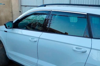 Window deflectors with chrome trim (4 pcs, HIC) for Skoda Karoq 2018- - image 2