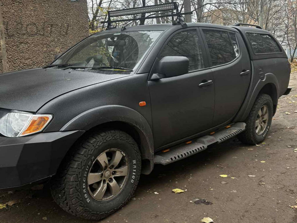 Side sills Dakar V2 with LED (2019+, 2 pcs, metal) for Mitsubishi L200 2015-2024 - image 2