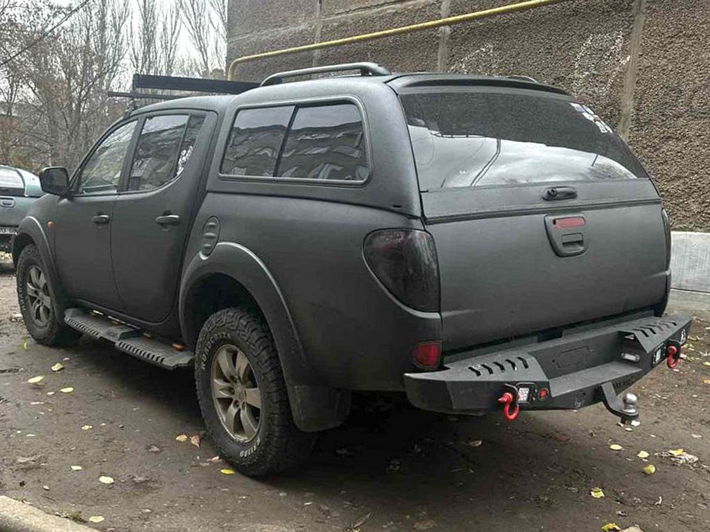 Side sills Dakar V2 with LED (2015-2019, 2 pcs, metal) for Mitsubishi L200 2015-2024 - Reelken Auto