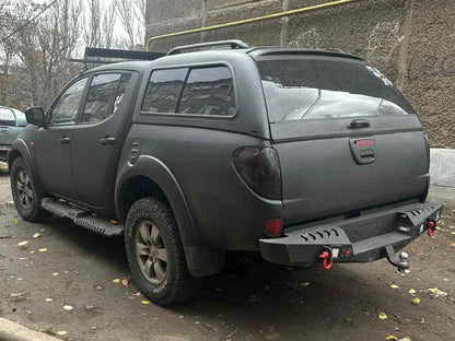 Side sills Dakar V2 with LED (2015-2019, 2 pcs, metal) for Mitsubishi L200 2015-2024 - Reelken Auto