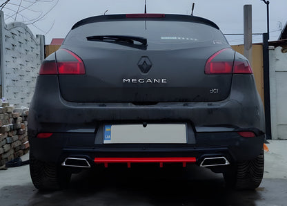 Universal rear diffuser DPT V-5 (ABS) (red + black gloss) - image 2