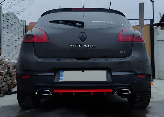 Universal rear diffuser DPT V-5 (ABS) (red + black gloss) - image 2