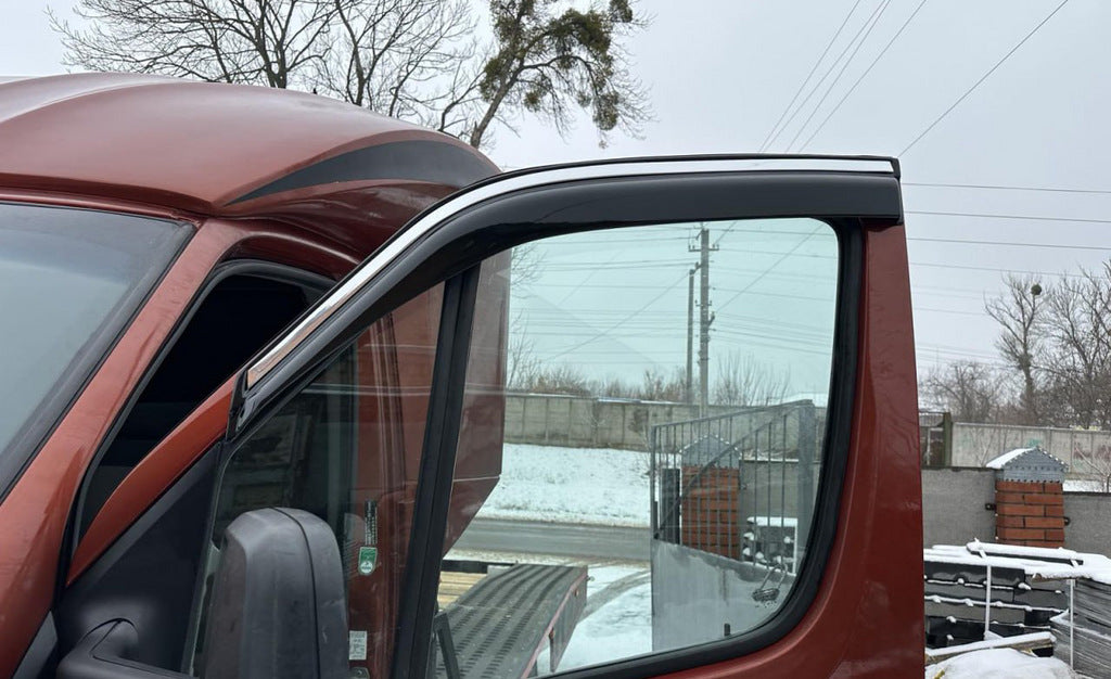 Window Deflectors (2 pcs, EuroCap, Chrome) for Mercedes Sprinter W906 2006-2018 - image 1