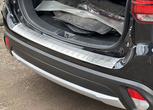 Rear bumper cover 2015-2021 Carmos (stainless steel) for Mitsubishi Outlander 2012-2021 - Reelken Auto