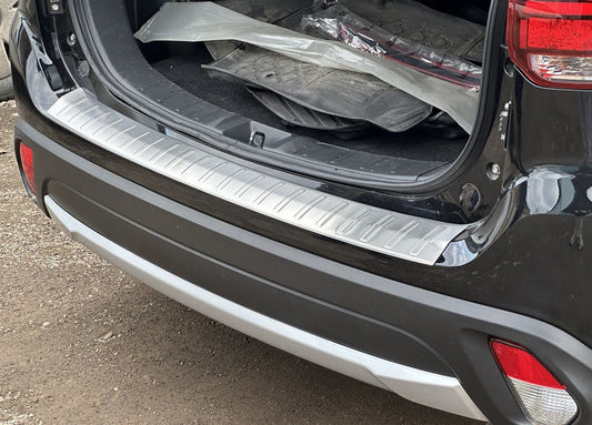 Rear bumper protector 2015-2021 Carmos (stainless steel) for Mitsubishi Outlander 2012-2021 - image 1