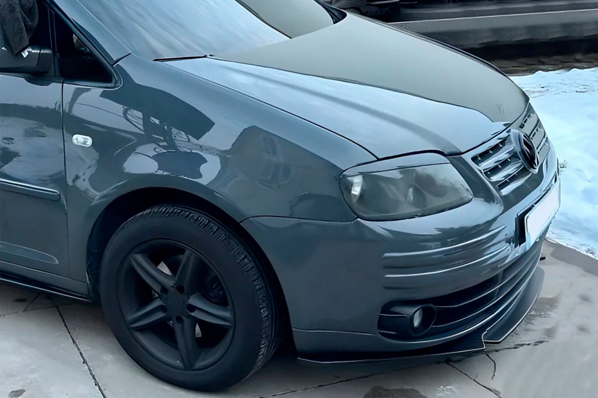 Front Lip Niken Black (ABS) for Volkswagen Caddy 2004-2010 - image 1