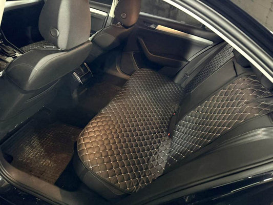 ECO rear seat covers (set, Black with gray thread) - Reelken Auto