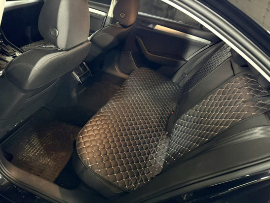 Rear Seat Covers ECO (Set, Black with Grey Stitching) - image 2