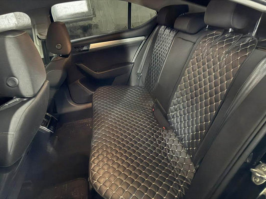 ECO rear seat covers (set, Black with gray thread) - Reelken Auto