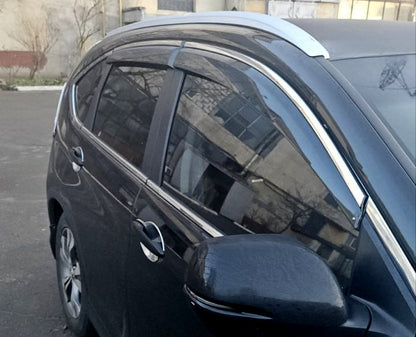 Window Deflectors with Chrome Trim Niken Luxury (4 pcs) for Honda CRV 2012-2016 - image 1
