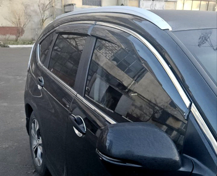 Window Deflectors with Chrome Trim Niken Luxury (4 pcs) for Honda CRV 2012-2016 - image 1