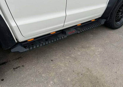 Side sills Dakar V2 with LED (2 pcs, metal) for Volkswagen Amarok 2010-2022 - Reelken Auto