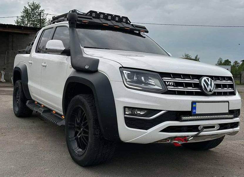 Side sills Dakar V2 with LED (2 pcs, metal) for Volkswagen Amarok 2010-2022 - Reelken Auto