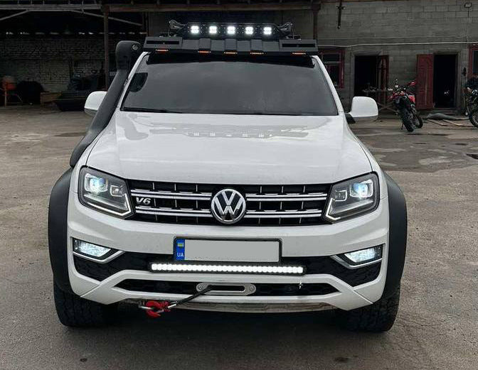 Windshield visor for roof rack DAKAR (LED) for Volkswagen Amarok 2010-2022 - image 1