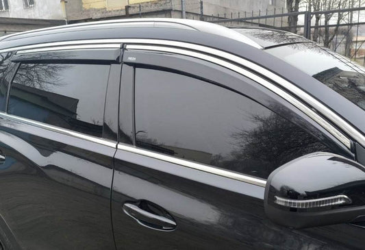 Windbreakers with chrome (4 pcs, Niken) for Chery Tiggo 7 2020- - Reelken Auto