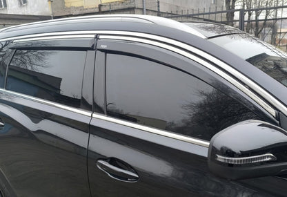 Window deflectors with chrome trim (4 pcs, Niken) for Chery Tiggo 7 2020- - image 1