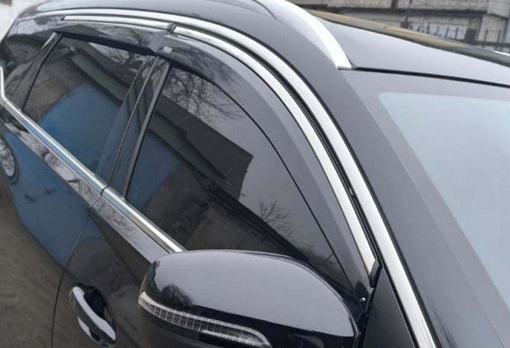 Windbreakers with chrome (4 pcs, Niken) for Chery Tiggo 7 2020- - Reelken Auto