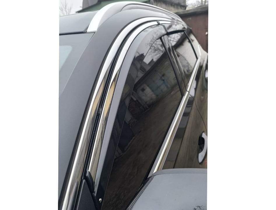 Windbreakers with chrome (4 pcs, Niken) for Chery Tiggo 7 2020- - Reelken Auto