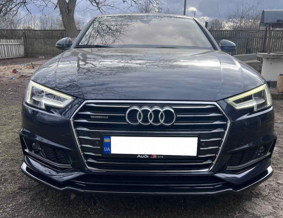 Front Lip Spoiler DPT V-1 (for S-Line, 2016-2019, Gloss Black) for Audi A4 B9 2015-2024 - image 3