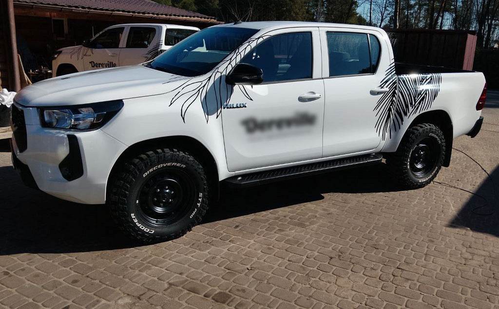 Side sills Allmond Black (2 pieces, aluminum) for Toyota Hilux 2015↗ - Reelken Auto