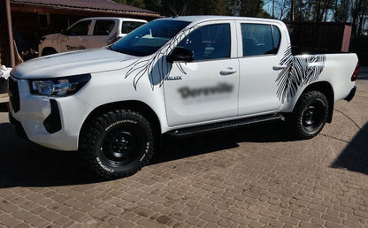 Side sills Allmond Black (2 pieces, aluminum) for Toyota Hilux 2015↗ - Reelken Auto