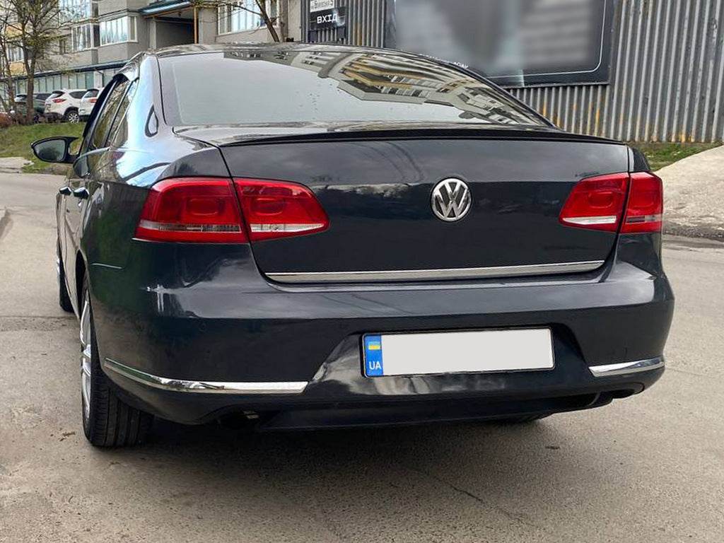 LIP spoiler (Sunplex, black, for EU) (115.8cm * 6.3cm) for Volkswagen Passat B7 2012-2015 - Reelken Auto