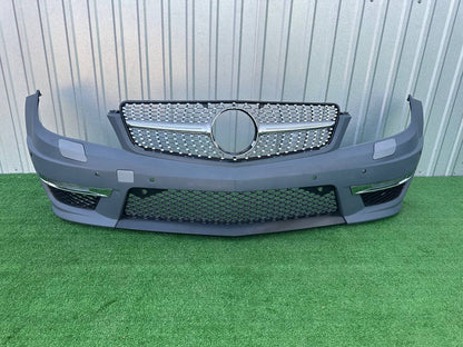 Front bumper 2011-2014 AMG C63 with Diamond Silver grille for Mercedes C-class W204 2007-2015 - image 1