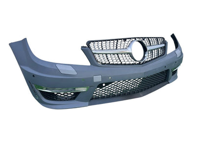 Front bumper 2011-2014 AMG C63 with Diamond Silver grille for Mercedes C-class W204 2007-2015 - image 3