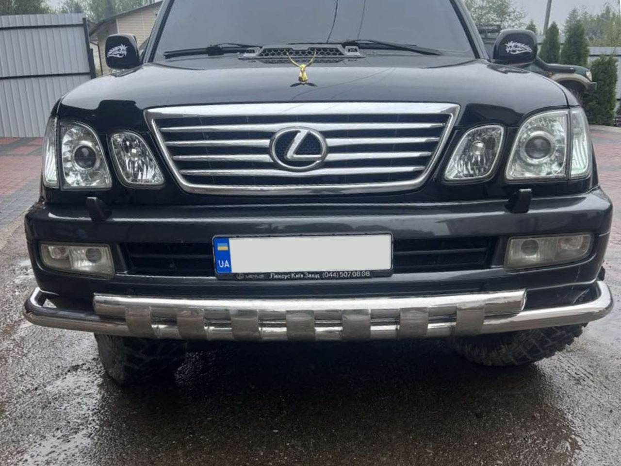 Front protection ST015 (stainless steel) for Lexus LX470 - Reelken Auto
