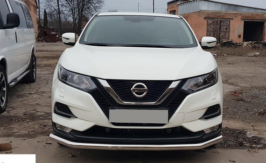 Front bumper guard ST008 (2017-2021, stainless steel) for Nissan Qashqai 2014-2021 - image 1
