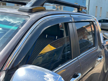 Window deflectors with chrome trim (4 pcs, Niken) for Toyota Hilux 2015- - image 3