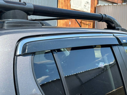 Window deflectors with chrome trim (4 pcs, Niken) for Toyota Hilux 2015- - image 7