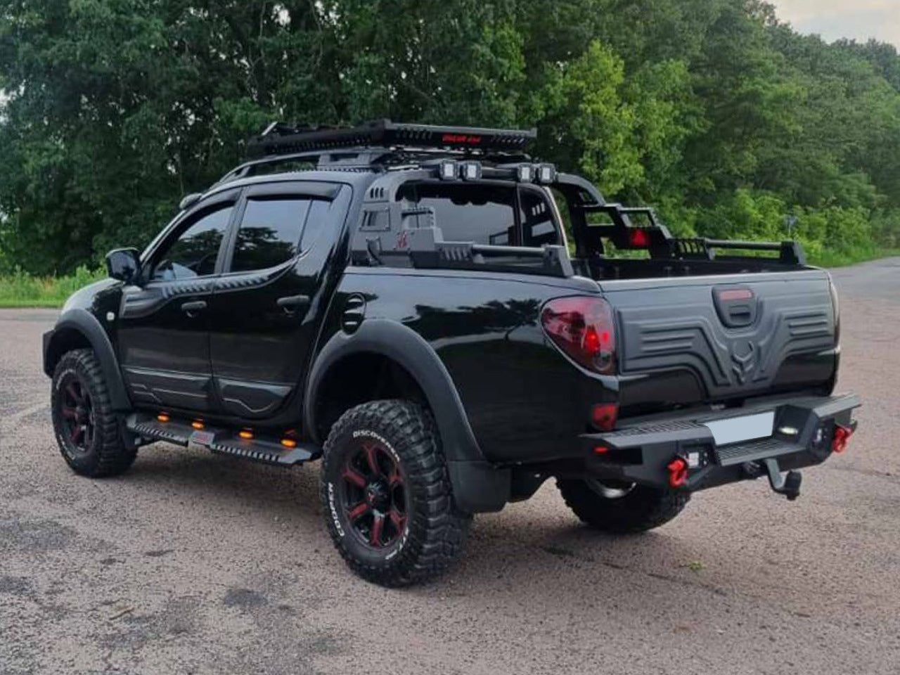 Side Steps Dakar V2 with LED (2 pcs, metal) for Mitsubishi L200 2006-2015 - image 13