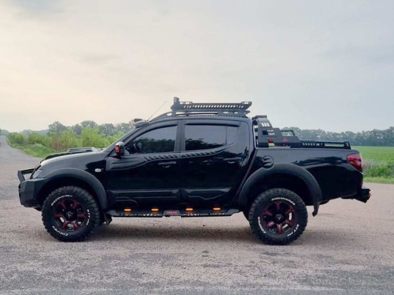 Side Steps Dakar V2 with LED (2015-2019, 2 pcs, metal) for Mitsubishi L200 2015-2024 - image 9