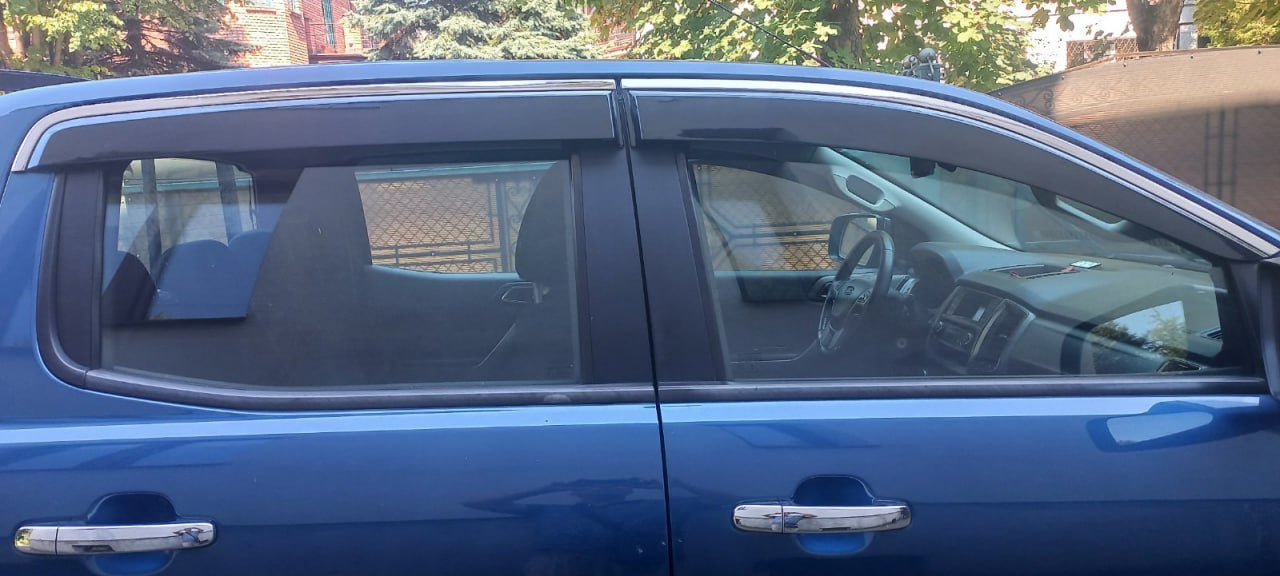 Window Deflectors with Chrome Trim Niken Luxury (2015-2022, 4 pcs) for Ford Ranger 2011-2022 - image 5