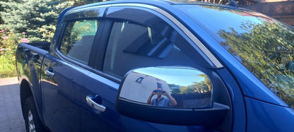 Window Deflectors with Chrome Trim Niken Luxury (2015-2022, 4 pcs) for Ford Ranger 2011-2022 - image 4