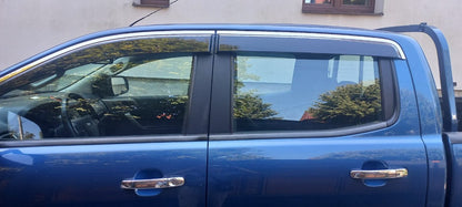 Window Deflectors with Chrome Trim Niken Luxury (2015-2022, 4 pcs) for Ford Ranger 2011-2022 - image 2