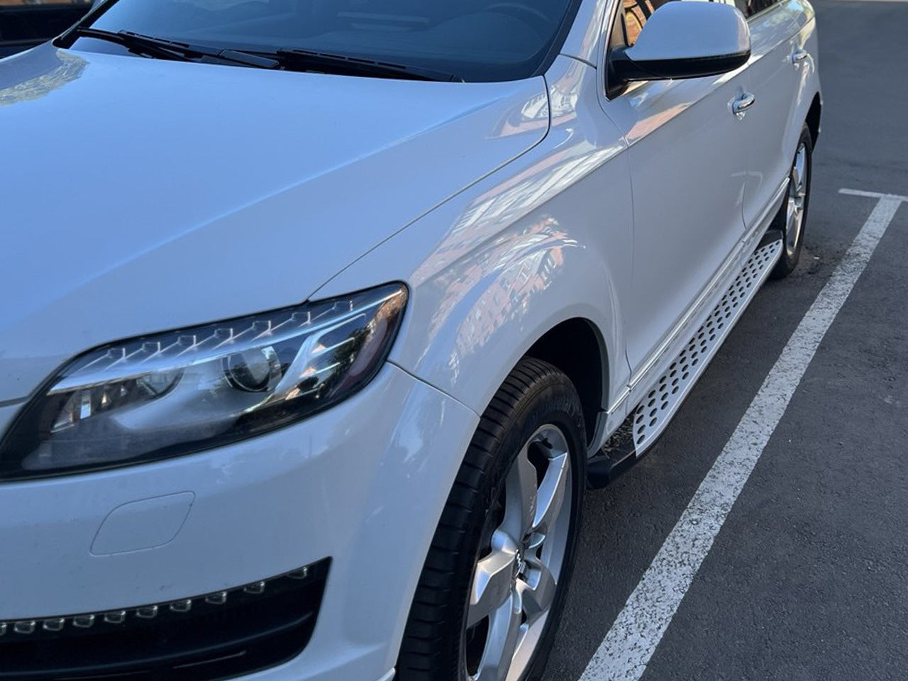 Side Steps Shining V1 (2 pcs, Aluminum) for Audi Q7 2005-2015 - image 1