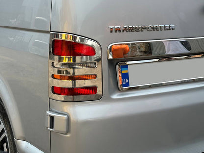 Chrome Tail Light Covers (Carmos, 2 pcs, Stainless Steel) for Volkswagen T5 Caravelle 2004-2010 - image 1