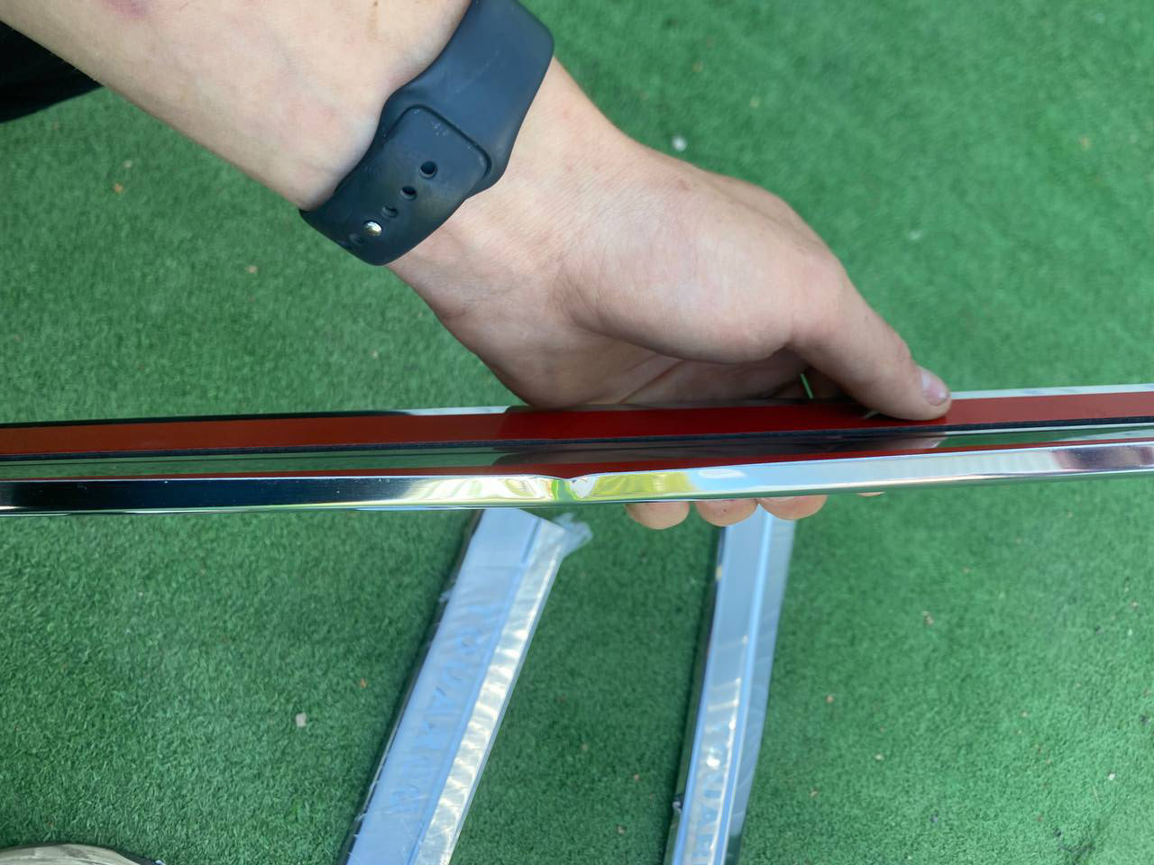 Clearance Door Sill Protectors Carmos V2 (4 pcs, Stainless Steel) for Volkswagen Touareg 2010-2018 - image 3