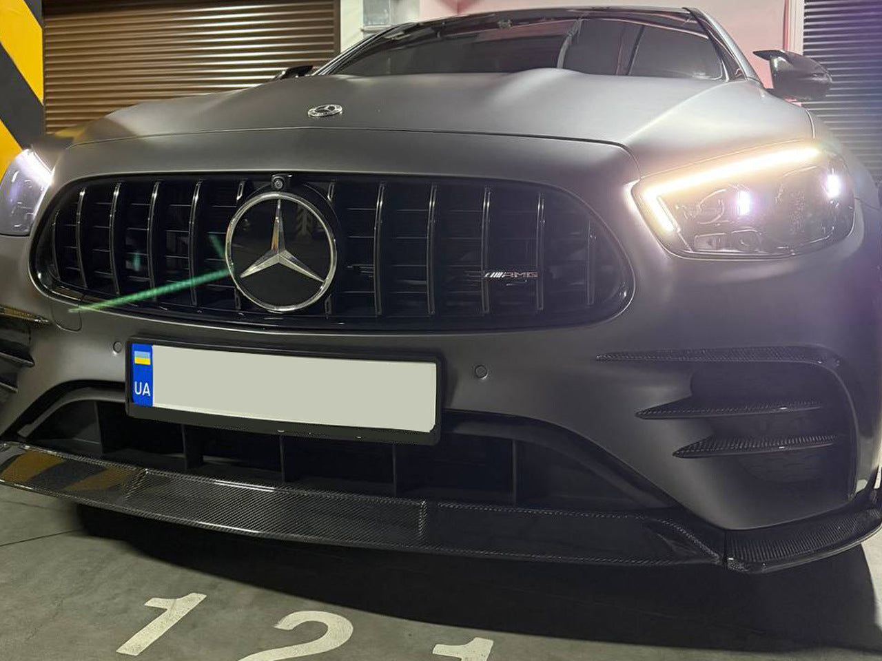 Front Bumper Lip Spoiler (for AMG-Line 2020-2023, Carbon) for Mercedes E-сlass W213 2016-2023 - image 9