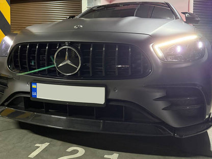 Front bumper extensions (for AMG-Line 2020+, Dry Carbon) for Mercedes E-сlass W213 2016-2023 - image 6