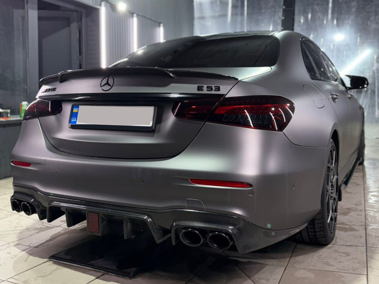 Rear Bumper Diffuser for E63 AMG 2020-2023, Carbon for Mercedes E-сlass W213 2016-2023 - image 1