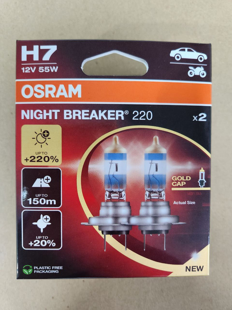 Osram H7 60/55W Night Breaker Laser +220% Headlight Bulb - image 1
