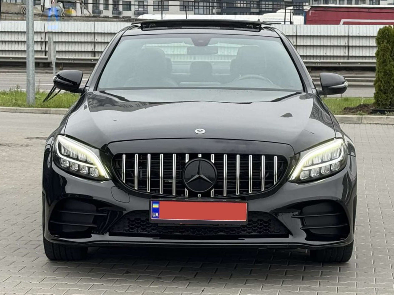 Front bumper assembly (AMG Line 2018-2021) for Mercedes C-сlass W205 2014-2021 - image 3