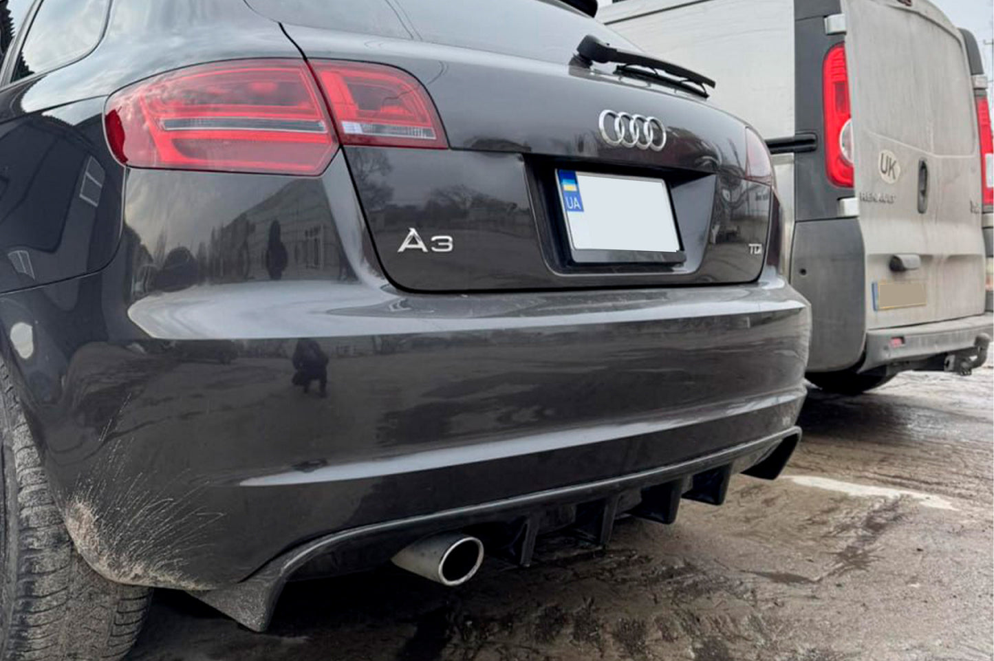 Rear Diffuser DPT (2008-2010, Gloss Black) for Audi A3 2003-2012 - image 2