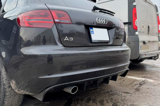 Rear Diffuser DPT (2008-2010, Gloss Black) for Audi A3 2003-2012 - image 2