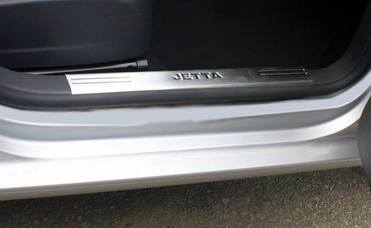 Lining on the inner part of the sill (stainless steel) for Volkswagen Jetta 2006-2011 - image 2